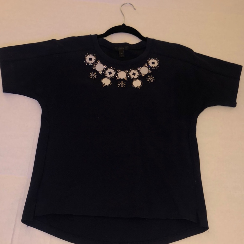 J. Crew embellished neck top size xs